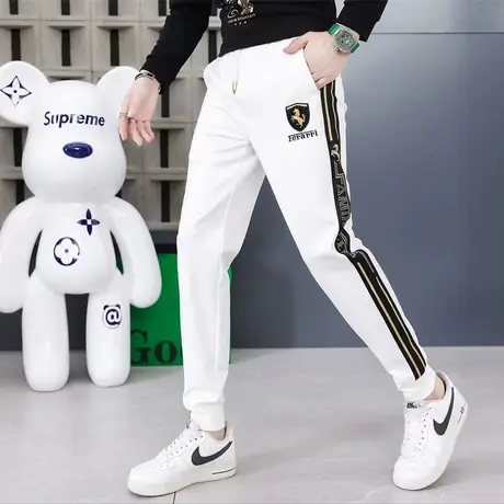 ins百搭运动休闲裤男士秋季潮牌时尚卫裤金马刺绣潮流束腿长裤子商品大图