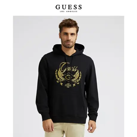 GUESS男士复古美式百搭刺绣休闲连帽舒适卫衣商品大图