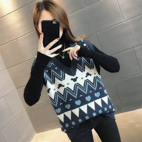 针织马甲背心女设计感小众女装2023新款坎肩叠穿小背心毛衣女外搭图片