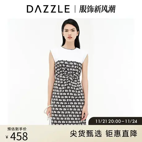 DAZZLE地素奥莱夏季哆啦A梦假两件印花连衣裙女2D2O3106A图片