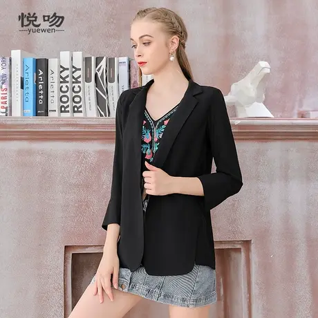 雪纺小西装外套女薄款2024新款韩版宽松夏季防晒开衫外搭chic西服商品大图