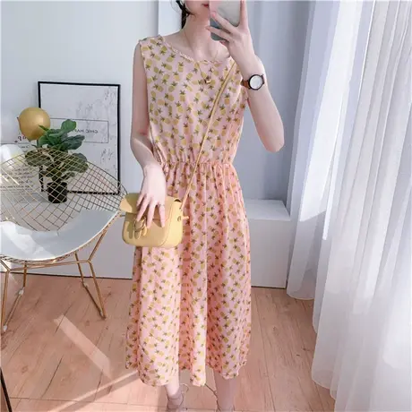 三亚旅游拍照衣服女夏季海边度假沙滩长裙超仙波点露背吊带连衣裙商品大图