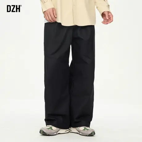男士黑色阔腿裤男潮牌纯棉休闲裤男款秋季裤子2023新款直筒裤长裤图片