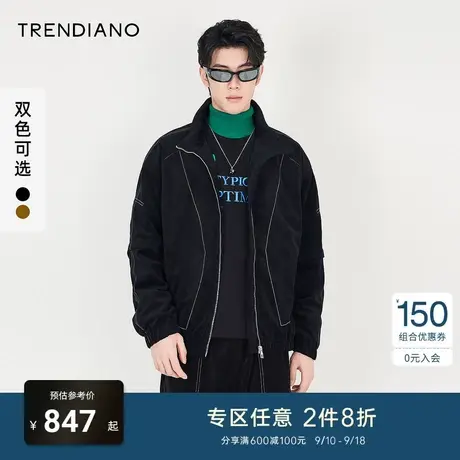 TRENDIANO官方男装冬季新款宽松棉衣外套男棉服图片