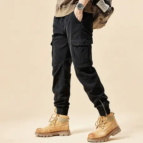 时尚大码男士工装裤秋季裤子男款户外多口袋耐磨束脚休闲工装裤男商品大图