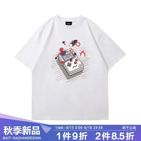 日系马里奥兄弟超级玛丽耀西库巴短袖t恤衫男女学生纯棉半袖衣服商品大图