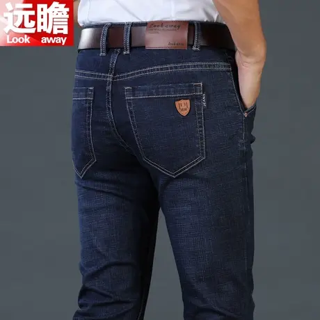 男士秋季牛仔裤宽松直筒长裤商务弹力青年男款加绒休闲男裤子秋冬商品大图