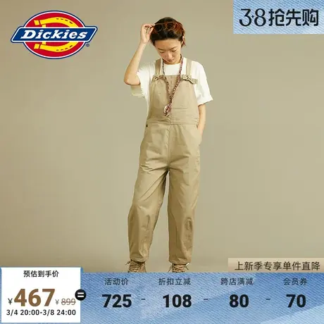 Dickies 春夏 工装休闲女式背带裤连体裤连身裤宽松商品大图
