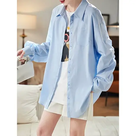 宝诗黎【新品价298元】中长款宽松衬衫外套PT5127图片