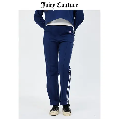 Juicy Couture橘滋休闲裤女春季新款美式运动直筒侧条纹针织长裤商品大图