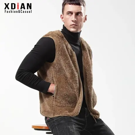 羊羔绒马甲男摇粒绒抓绒双面绒加厚保暖上衣坎肩男冬季外穿毛背心商品大图