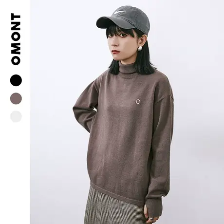 omont蛋挞家 复古修身高领打底针织衫秋冬女学生百搭上衣秋冬新款图片