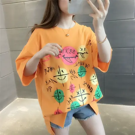 超火cec短袖t恤女2023夏季新款韩版宽松ins港风半袖打底体恤上衣图片