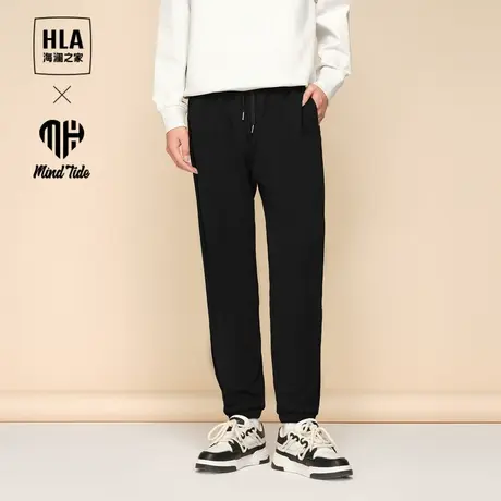 HLA/海澜之家循迹亦心即为系列休闲裤23秋季宽松松紧腰卫裤男商品大图