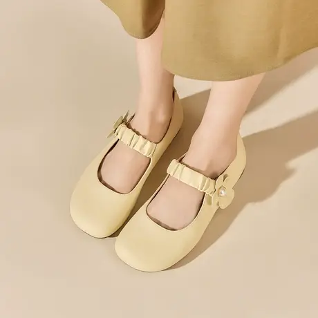 卓诗尼玛丽珍鞋女2023春款新款今年流行的温柔夏款平底百搭单鞋女商品大图