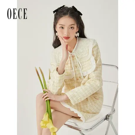 Oece高级感小香风外套2022秋季新款女装早秋甜美两件套气质套装图片