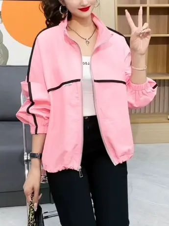 2023春秋款韩版简约ins风设计感宽松防晒短款外穿立领轻薄外套潮商品大图