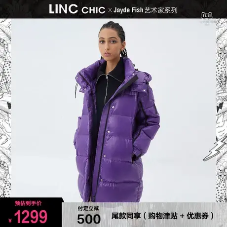商场同款LINC金羽杰羽绒服女2023年反季断码中长款加厚女款面包服商品大图