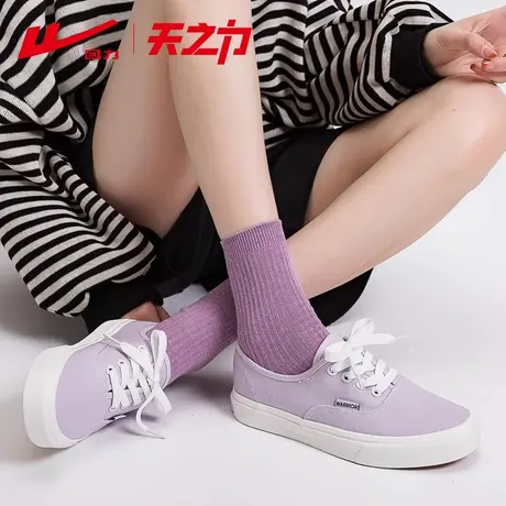回力官方正品女鞋2024夏季新款帆布鞋温柔粉时尚街拍潮流板鞋子商品大图