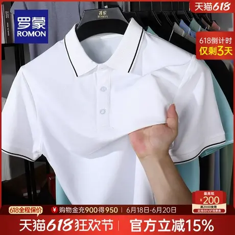 罗蒙男士户外休闲短袖Polo衫2025夏季新款时尚百搭商务简约T恤衫商品大图