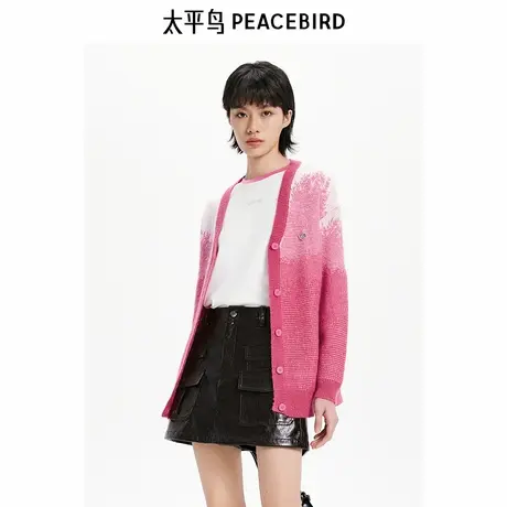 【商场同款】太平鸟女装秋季爱心定位线开衫A3EDE3518图片