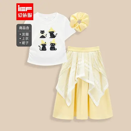 MINIIEF【爱依服童装】2025夏季新款韩系时尚洋气设计感女童套裙图片