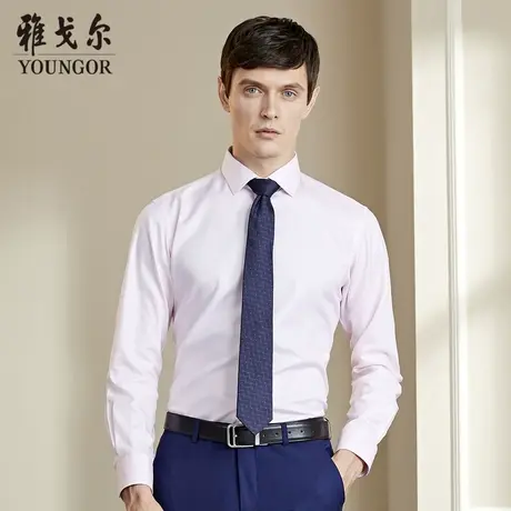 雅戈尔奥莱 商场同款男士长袖衬衫秋冬新款纯棉DP免烫修身婚庆商品大图