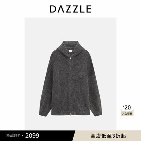 DAZZLE 地素奥莱毛衣2025年春季绵羊毛混纺长袖帽子衫针织衫图片