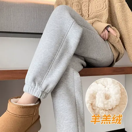 KV真维斯运动裤女2025新款秋冬加绒加厚外特外穿百搭厚羊羔绒卫裤商品大图