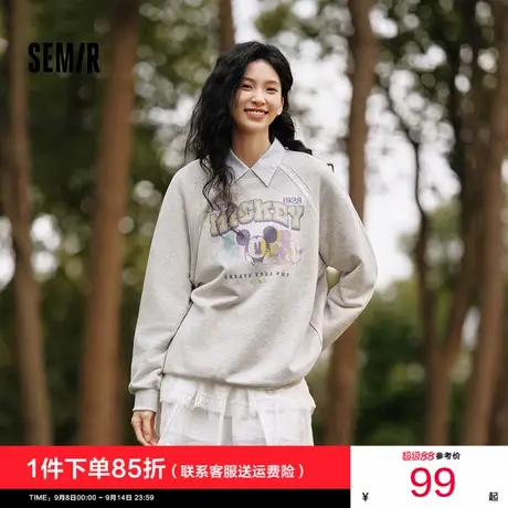 森马迪士尼米奇家族合作系列卫衣女中长款插肩袖2025新款宽松春装商品大图