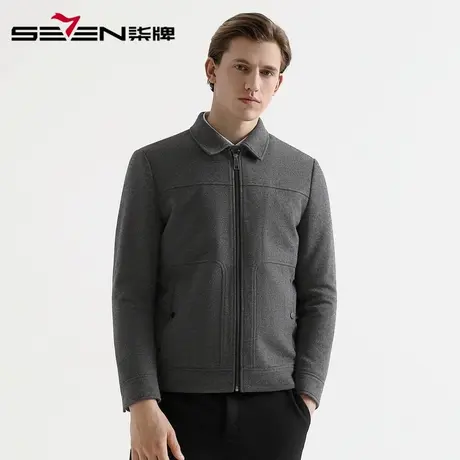 柒牌男装特价夹克秋冬男士复古时尚保暖毛呢外套潮流百搭青年茄克商品大图