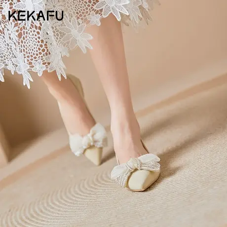 珂卡芙法式单鞋女秋2023年新款晚晚风温柔鞋中跟工作鞋久站不累脚图片