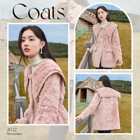 【直播间】香影2023秋冬新款颗粒毛绒仿皮草羊羔毛风加厚皮毛一体商品大图