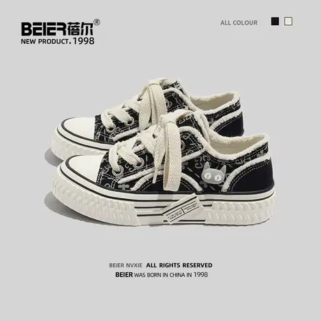 蓓尔爆改2023年新款帆布鞋女百搭休闲小白鞋小众网红乞丐鞋板鞋子商品大图