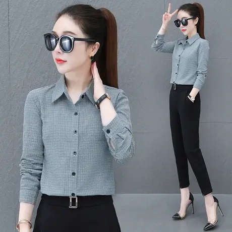 恋上17号女士衬衫2023新款潮春秋长袖秋季百搭衬衣女时尚春秋衬衫图片
