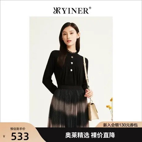 【美丽诺羊毛】YINER音儿女装2022冬季新款毛针织衫图片