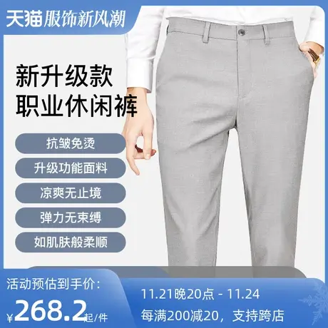 红邦创衣23男工装裤新品休闲裤弹力休闲裤免烫直筒宽松大码可定制图片