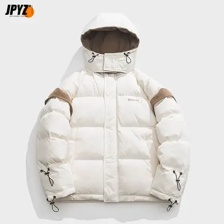 灯芯绒拼接工装棉服男冬季宽松棉袄加厚外套潮牌情侣装棉衣面包服图片