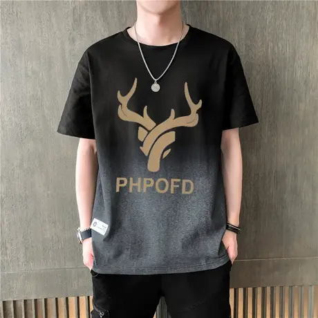 棉感冰丝短袖T恤男士夏季薄款ins潮牌体恤文艺夏天宽松冰感半截袖商品大图