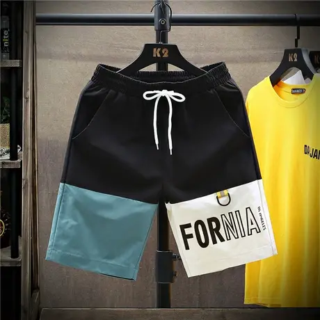 短裤男夏季休闲5五分裤潮流宽松运动男款男士沙滩裤子薄款大裤衩商品大图