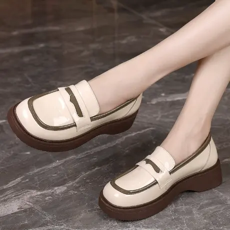 2023超软开春配裙子气质女款单鞋大码妈妈鞋41一43平底真皮皮鞋女图片