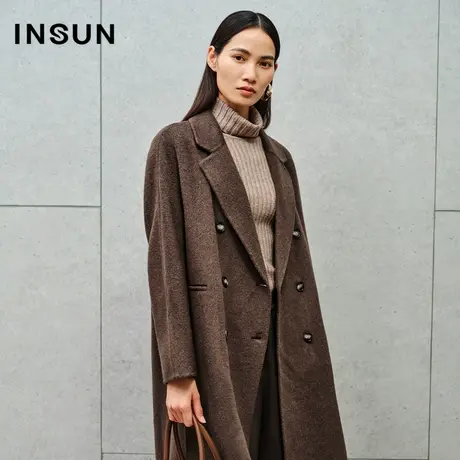 INSUN恩裳线上专选冬季廓形驼色羊毛毛呢外套商品大图