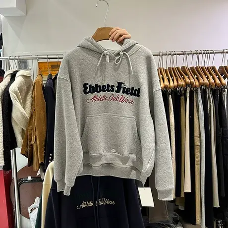 卫衣女秋十三行2023新款东大门运动休闲字母连帽显瘦外套上衣加绒图片