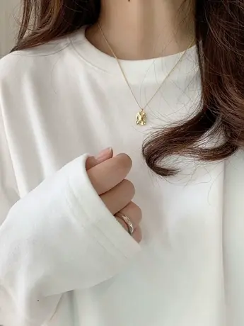 白色仿棉长袖t恤女2023早秋新款欧货女装冬季德绒内搭打底衫上衣商品大图