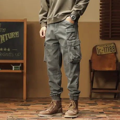 宽松工装裤男款舒适工装裤秋冬男裤休闲裤子男款潮流高级感男裤商品大图