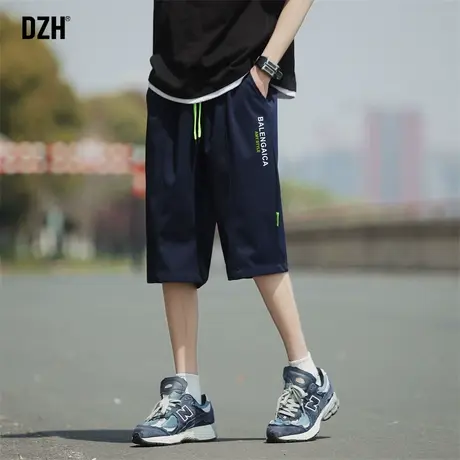 男士薄款运动短裤男夏季2023新款过膝宽松裤子户外凉感中裤半截裤商品大图
