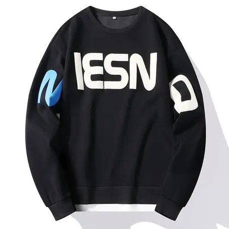 男士卫衣春季2022新款潮牌圆领字母印花长袖打底衫百搭男装上衣服图片