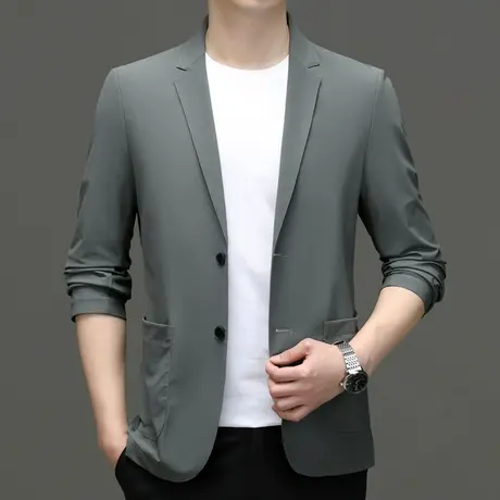 2023夏季新款冰丝西服男士休闲西服超薄小西装轻薄单西防晒外套男商品大图