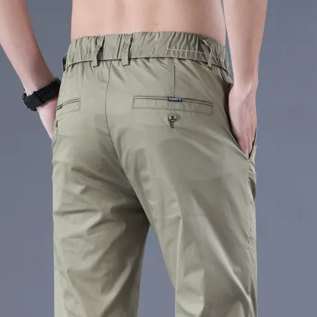 夏季薄款西装西裤男士中年爸爸商务职业正装卡其色休闲长裤子男裤商品大图