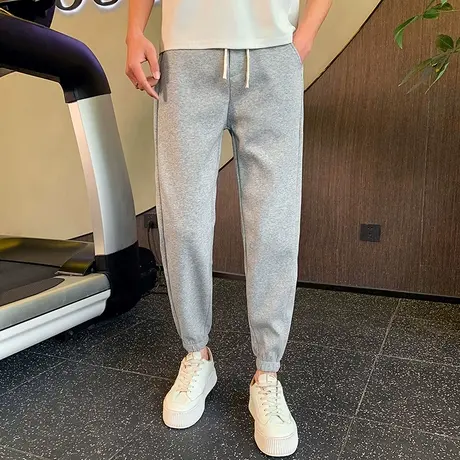 2023夏季男运动裤休闲裤裤子卫裤纯色运动裤百搭时尚小脚束腿卫裤商品大图